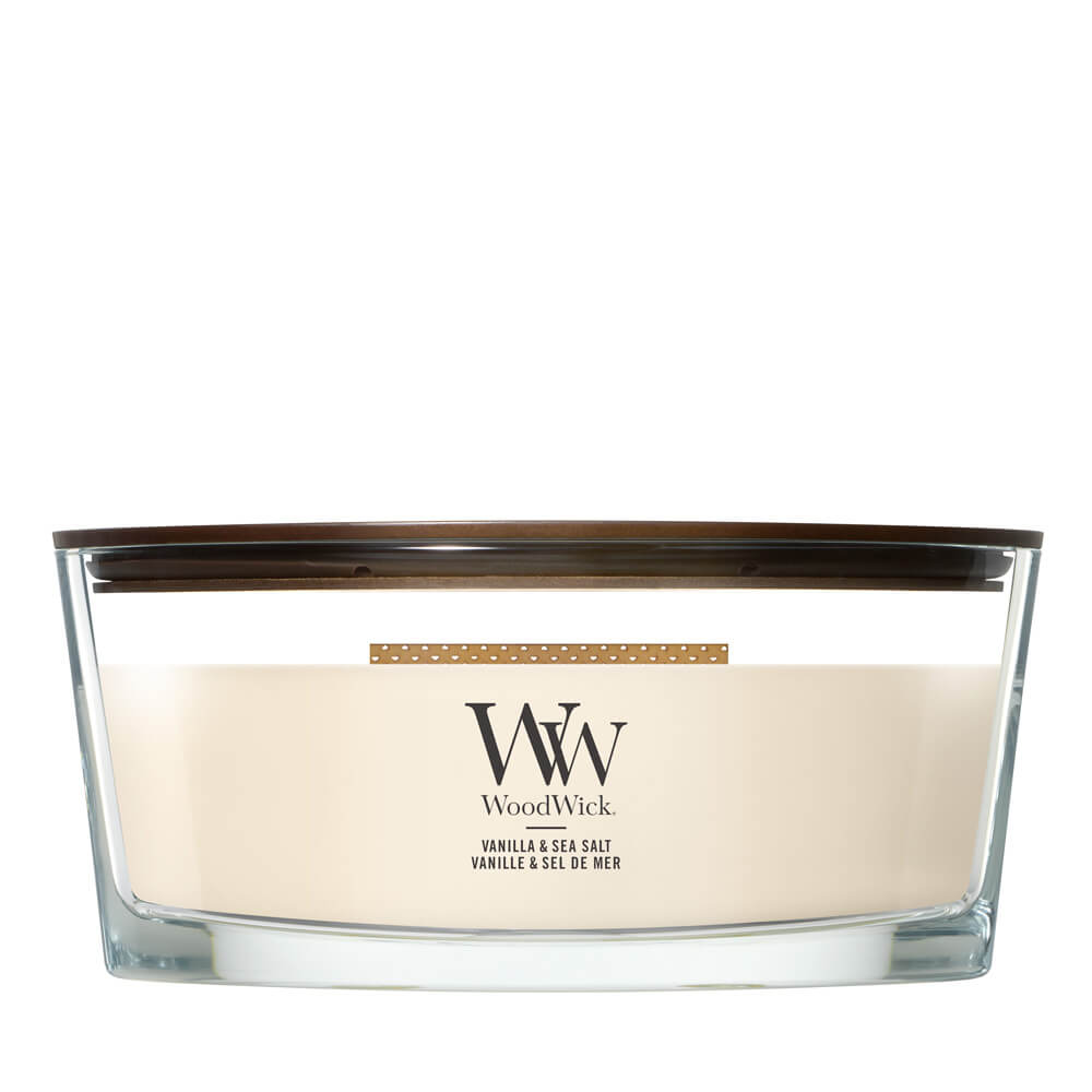Woodwick Vanilla and Sea Salt Ellipse Jar Candle