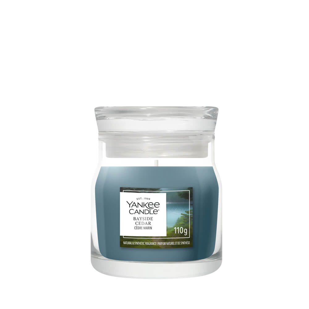 Yankee Candle Bayside Clear candle in a glass jar on a white background