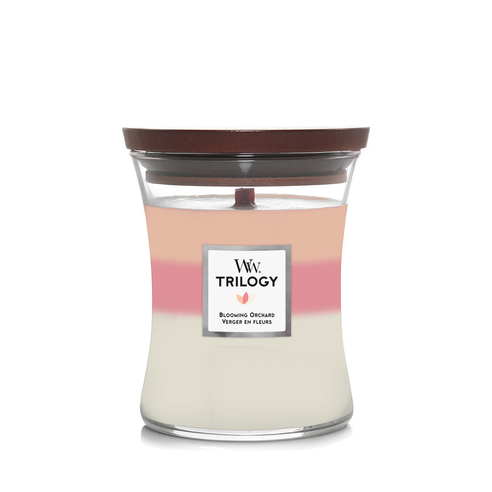 WoodWick Blooming Orchard Trilogy Medium Jar Candle - Candles Direct