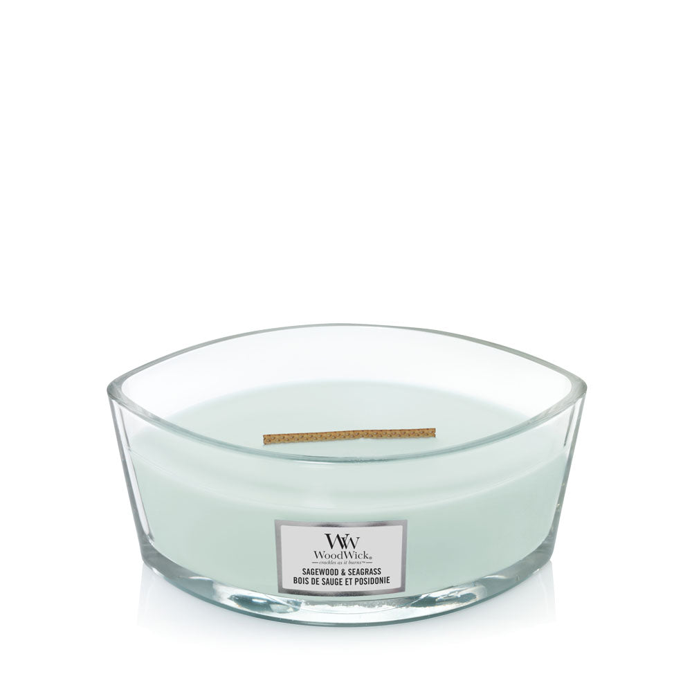 WoodWick Sagewood and Seagrass Ellipse Jar Candle Candles Direct