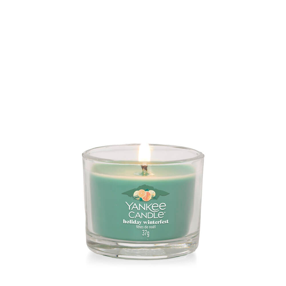 くーページYankee Candle Holiday Winterfest Yankee Candle Holiday Winterfest Glass Votive Candle