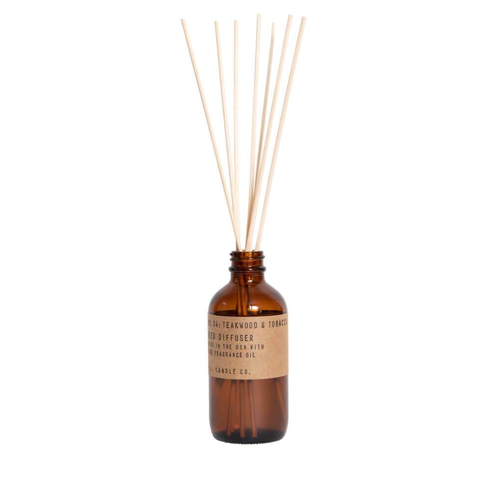 P.F. Candle Co. Teakwood And Tobacco Reed Diffuser Image 1