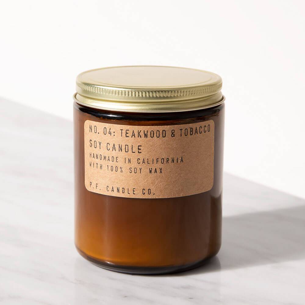 P.F. Candle Co. Teakwood And Tobacco Standard Jar Candle Image 2