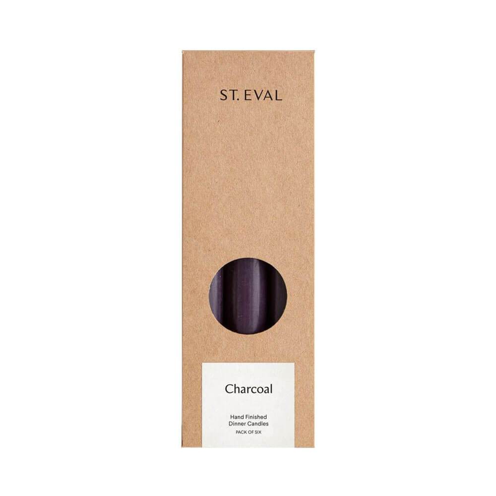 ST. Eval Charcoal Dinner Candles 6 Pack Image 1