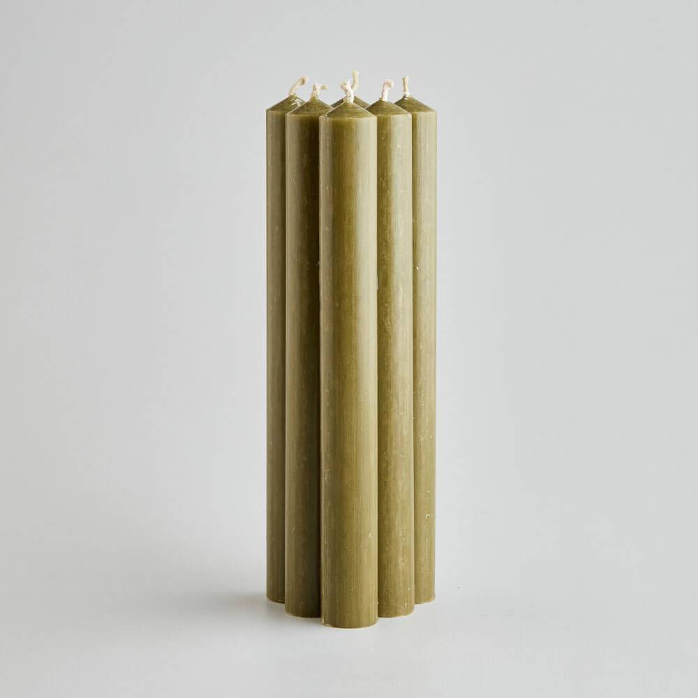 ST. Eval Olive Dinner Candles 6 Pack Image 3