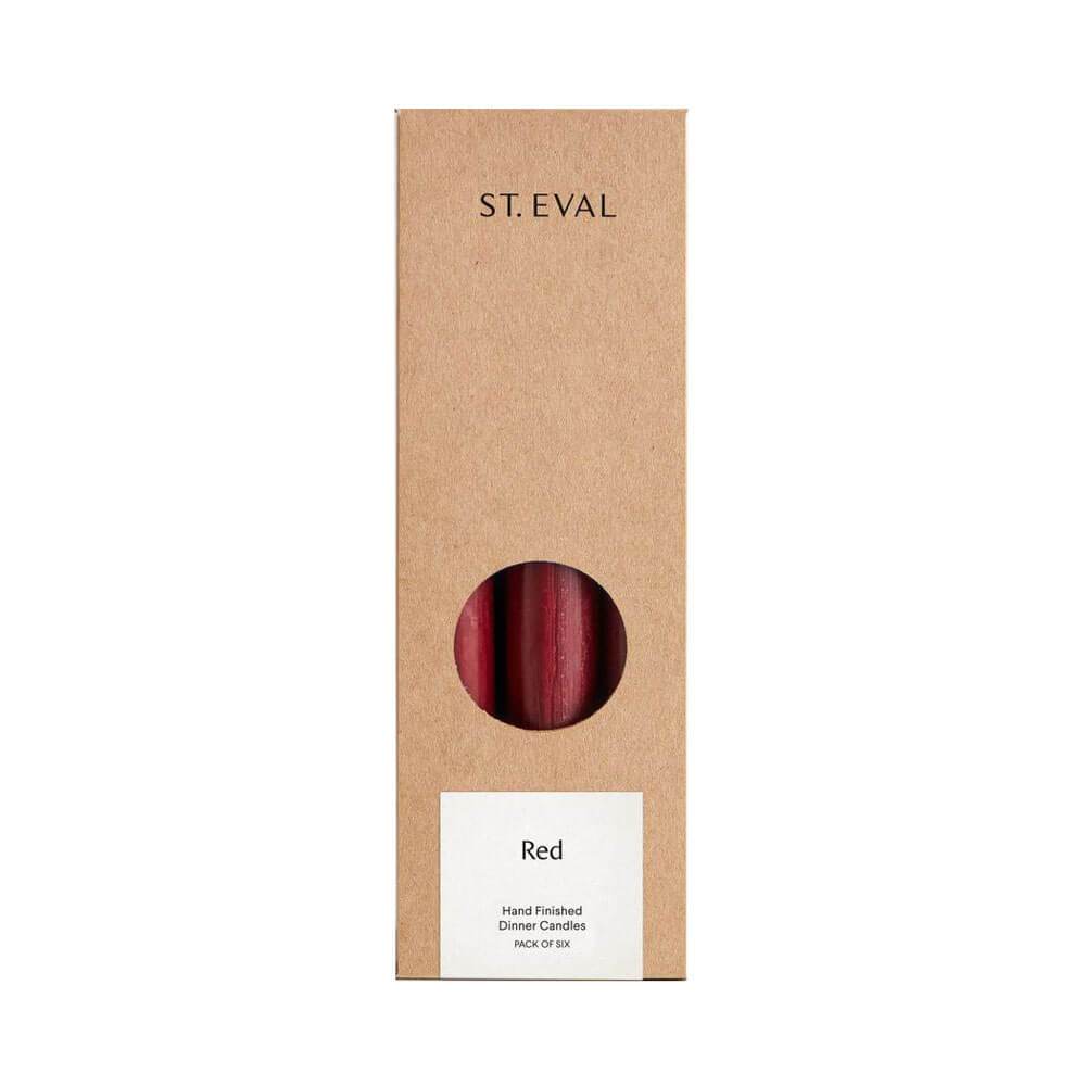 ST. Eval Red Dinner Candles 6 Pack Image 1