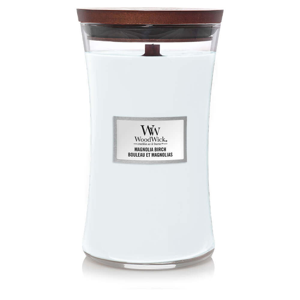 WoodWick Magnolia Birch Large Jar Candle - Candles Direct