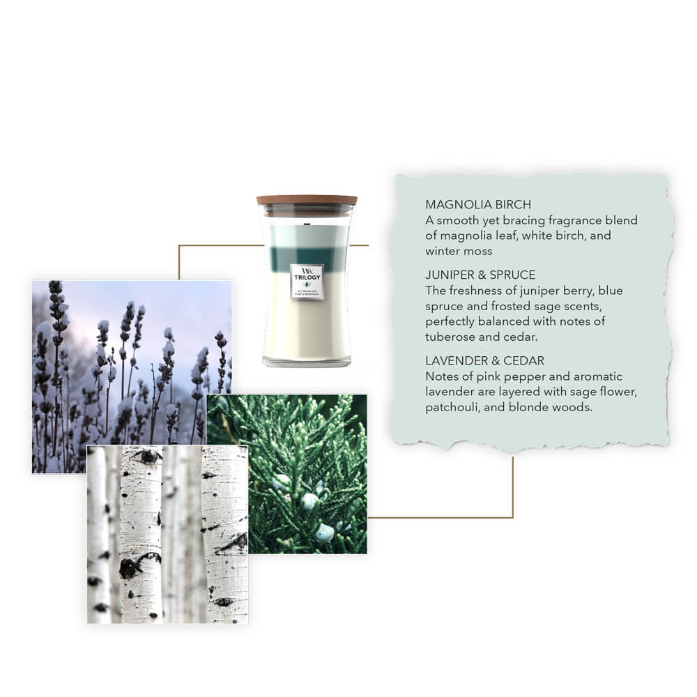 Icy Woodland Trilogy WoodWick® Medium Hourglass Trilogy Candle