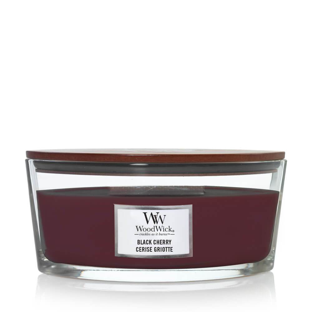 WoodWick Black Cherry Ellipse Jar Candle Image 1