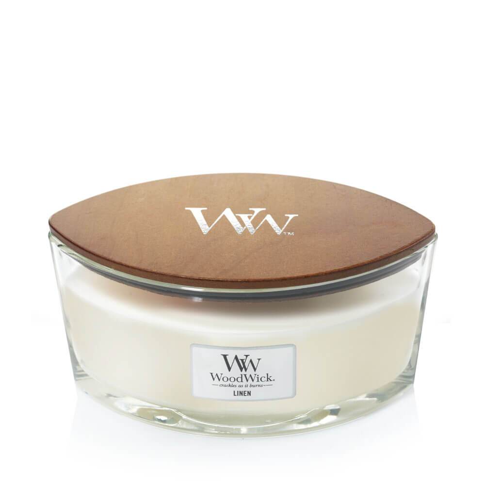 WoodWick Linen Medium Jar Candle - Candles Direct