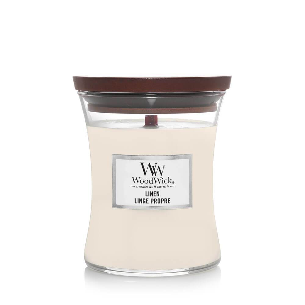 WoodWick Linen Medium Jar Candle Image 1