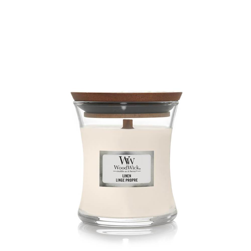 WoodWick Linen Ellipse Jar Candle - Candles Direct