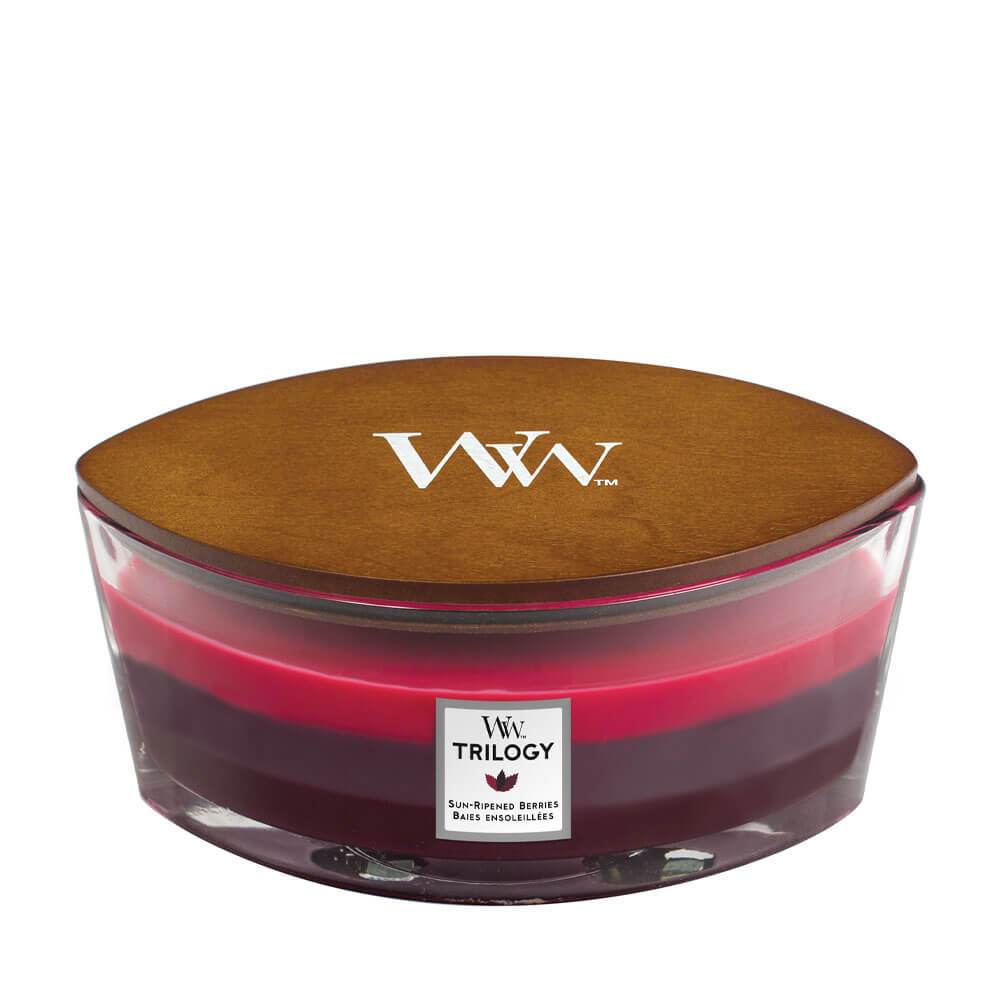 Woodwick Sun Ripened Berries Trilogy Ellipse Jar Candle Image 1