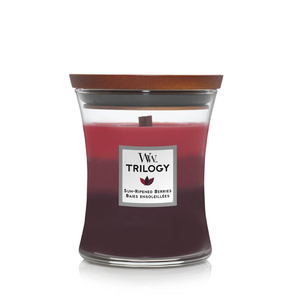 Woodwick Sun Ripened Berries Trilogy Medium Jar Candle Image 1