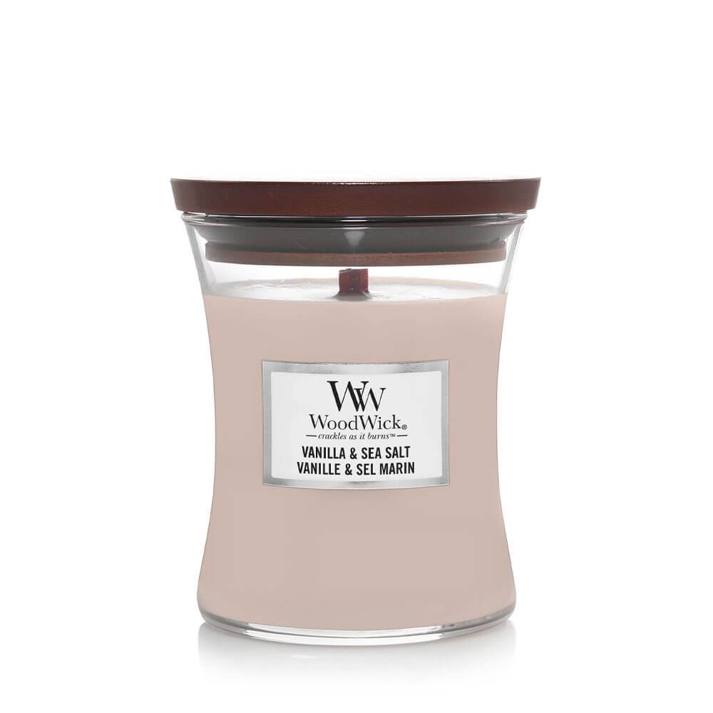 Woodwick Vanilla and Sea Salt Medium Jar Candle Image 1