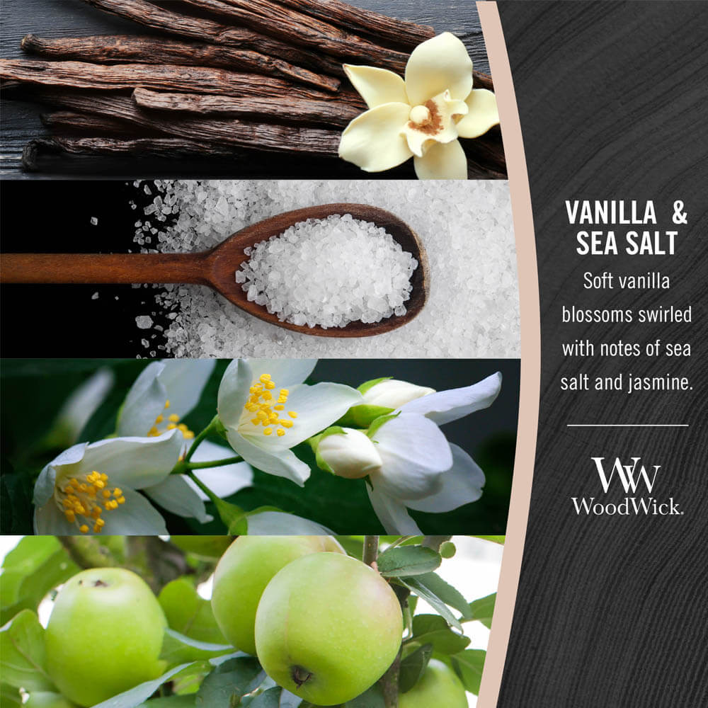 Woodwick Vanilla and Sea Salt Medium Jar Candle Image 1