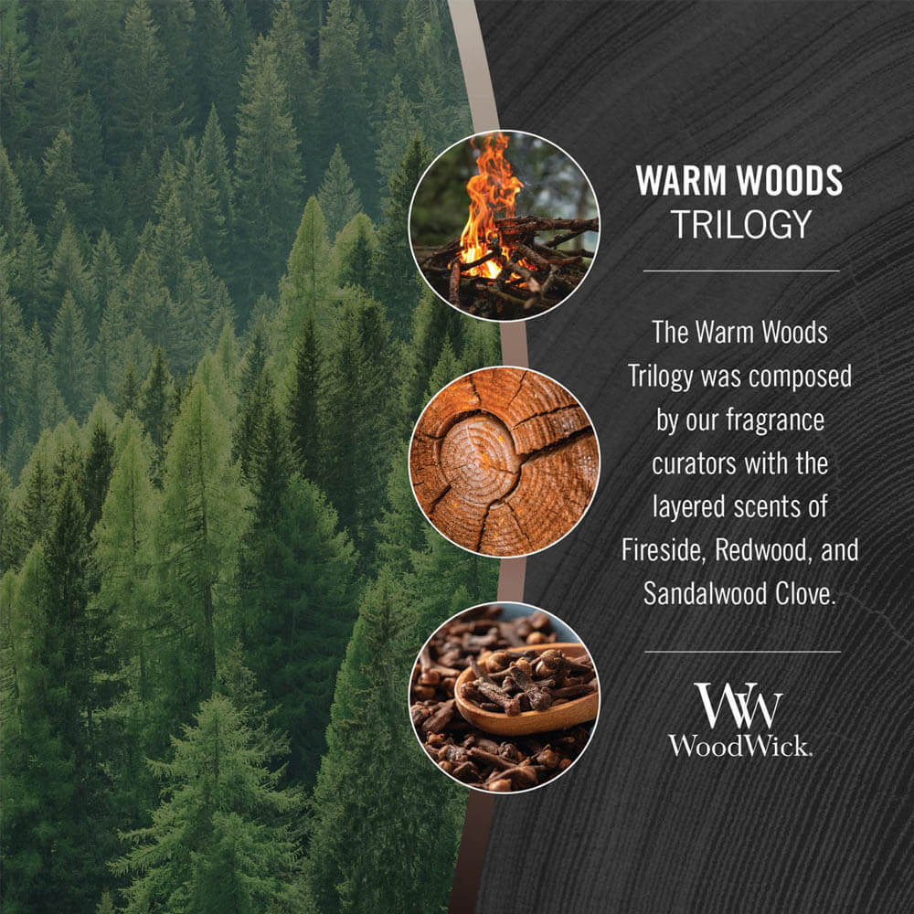 WoodWick Warm Woods Trilogy Large Jar Candle Image 1
