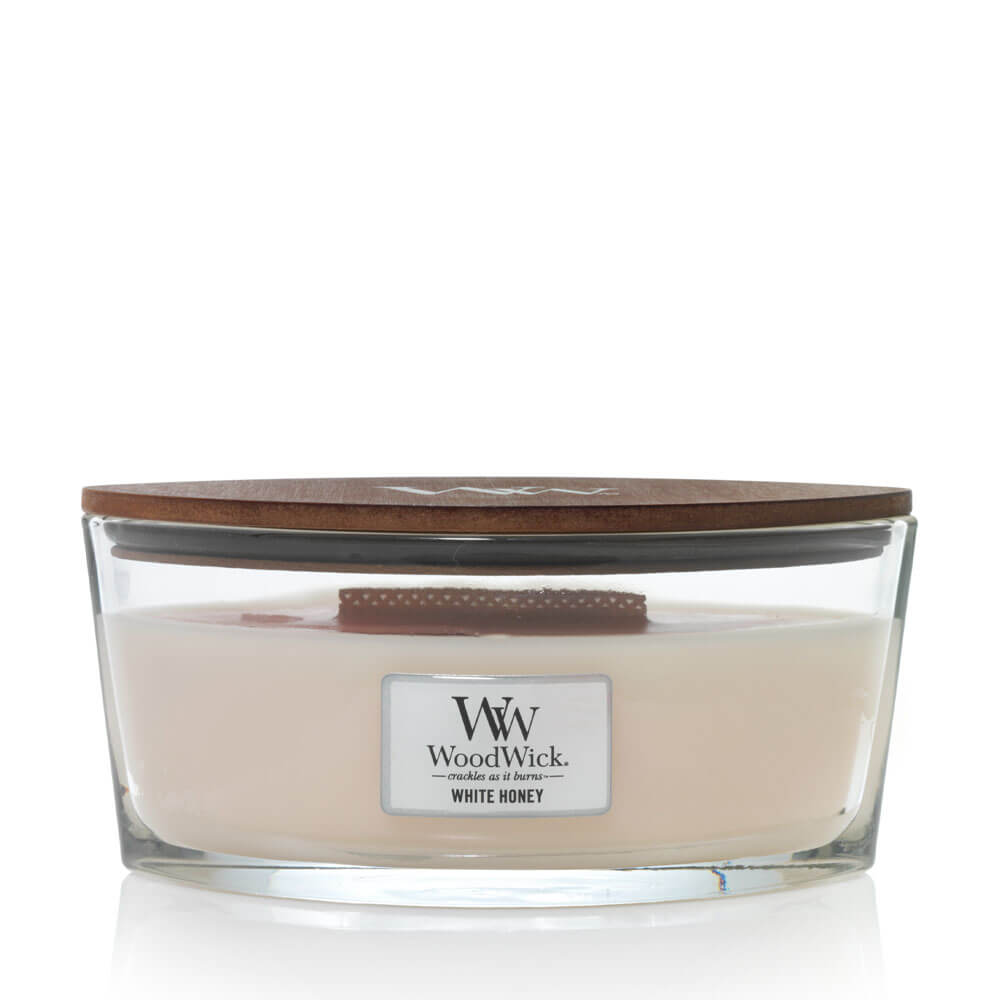 Woodwick White Honey Medium Jar Candle - Candles Direct