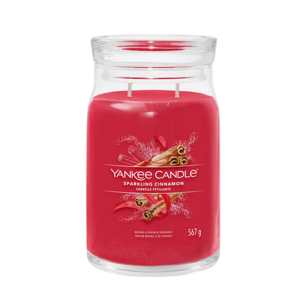 Yankee Candle Large Jar Scented Candle, Sparkling Cinnamon, Up to 150 Hours  Burn Time