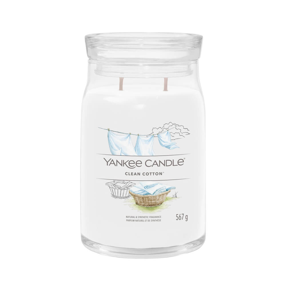 Yankee Candle Medium Jar Candle, Clean Cotton : : Home & Kitchen