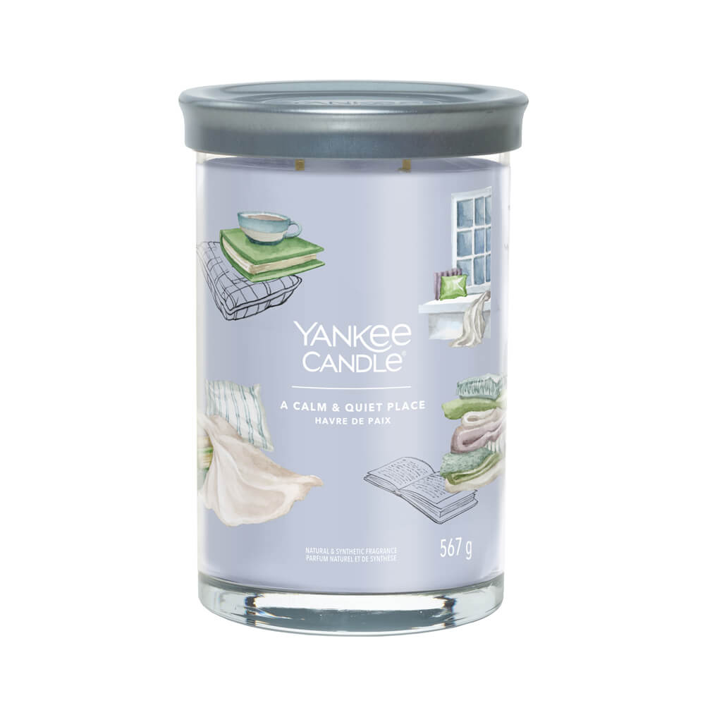 Yankee Candle SIGNATURE MEDIUM JAR A CALM & QUIET PLACE - Candela profumata  - blue/beige 