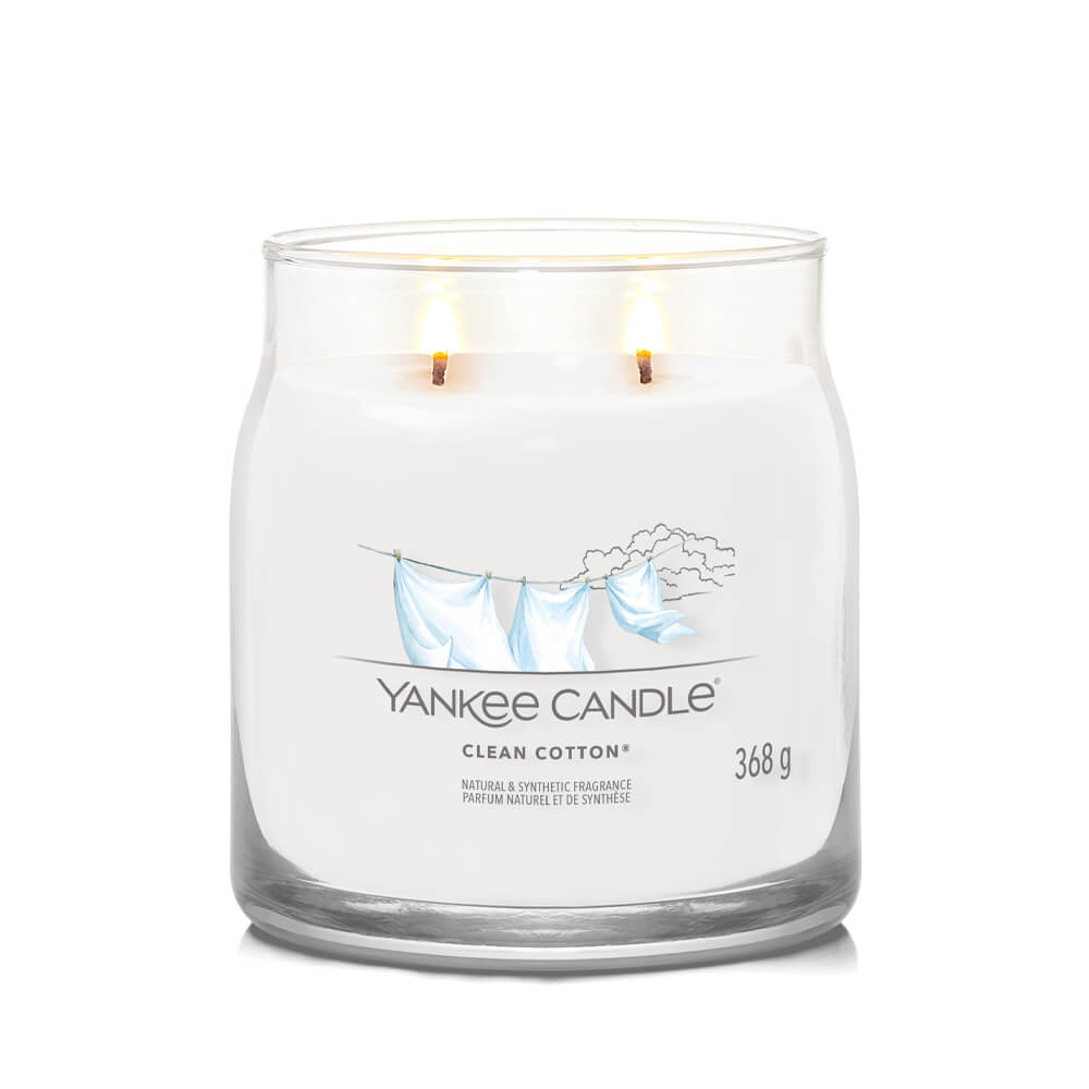 Yankee Candle Clean Cotton Signature Medium Jar Candle - Candles Direct