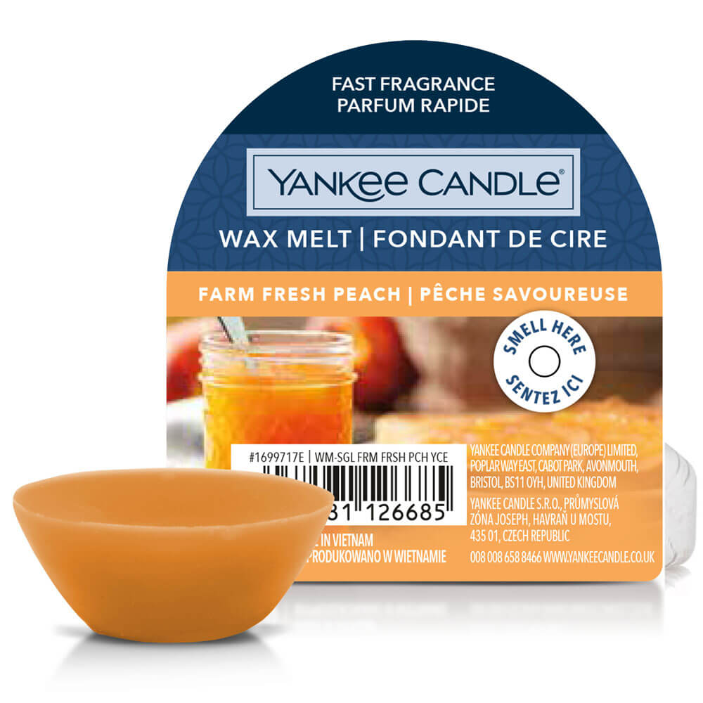 Yankee Candle Farm Fresh Peach Wax Melt - Candles Direct