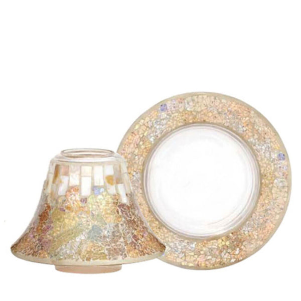 YANKEE CANDLE - GOLD AND PEARL CRACKLE PORTA CANDELA SAMPLER