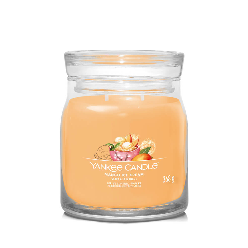 Yankee Candle SIGNATURE MEDIUM JAR MANGO ICE CREAM - Candela profumata -  orange/beige 