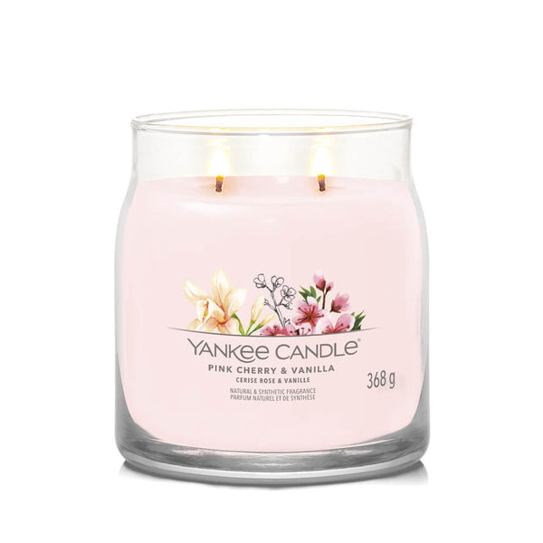 Yankee Candle Pink Cherry and Vanilla Signature Medium Jar Candle - Candles  Direct