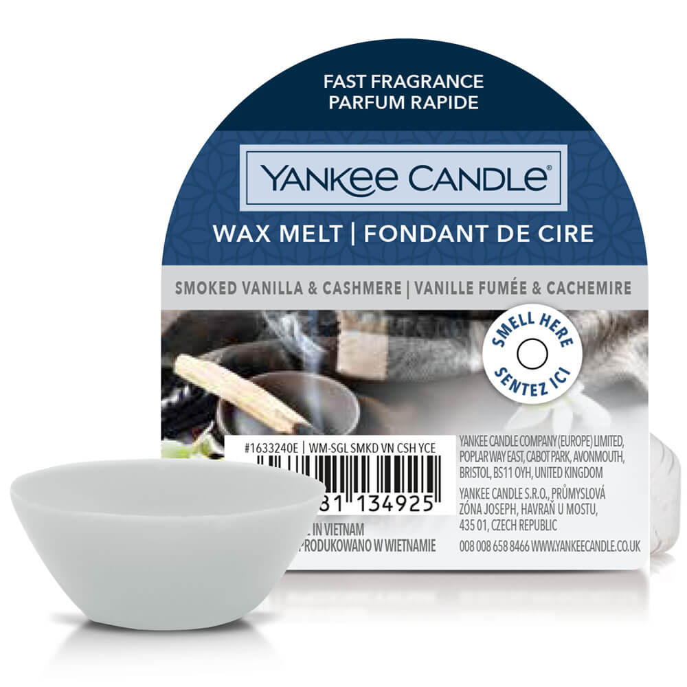 Yankee Candle - Candele votive in vetro - set da 3 - Smoked Vanilla &  Cashmere ->